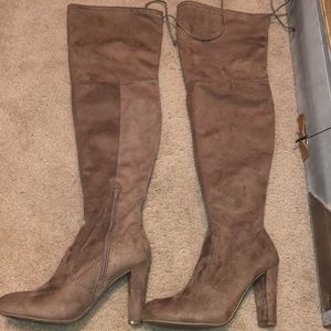 Taupe knee high boots